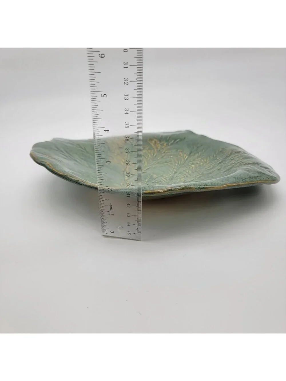 Signed Art Pottery Centerpiece Dish With Fern Imprint
